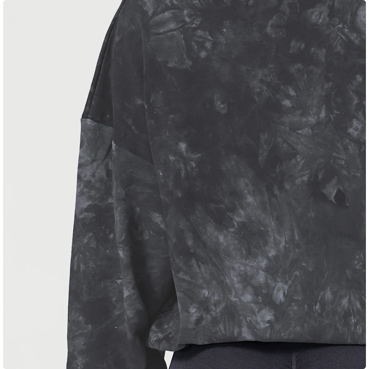 Wyplosz Solid Yoga Long Shirt Exercise Workout Running Fitness Sexy Items Gym Winter Loose Bandage Tie-dyed Sweater Loose Casual