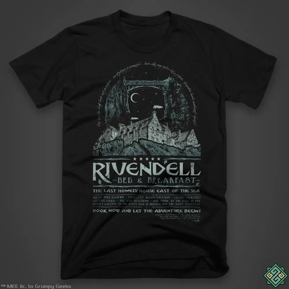 Футболка в стиле Rivendell He Lord of the Rings с трафаретной печатью вручную унисекс