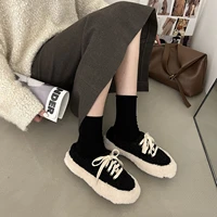 winter women loafers plush lace up flat shoes bow woman flats warm loafer wool casual shoes fur boat shoes flats zapatos mujer