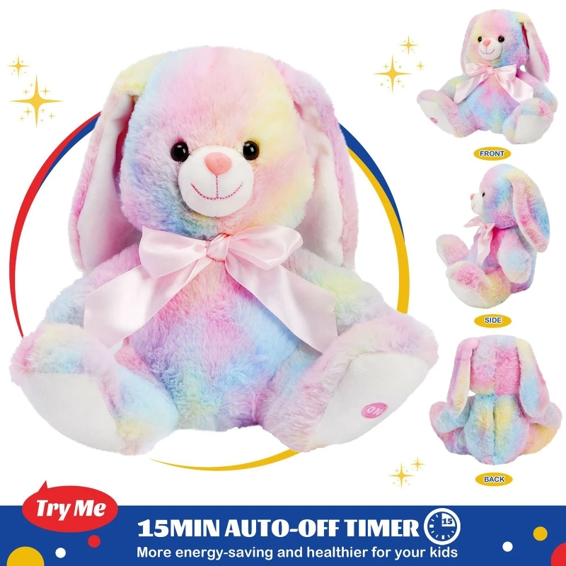 

Y3NF 10in Glow Up Fluffy Rabbit LED Doll w/ Flash Light Children’s Happy Easter Gift