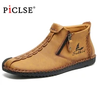 large size handmade split leather boots men shoes comfortable moccasins ankle boots for men casual shoes hot sale botas hombres