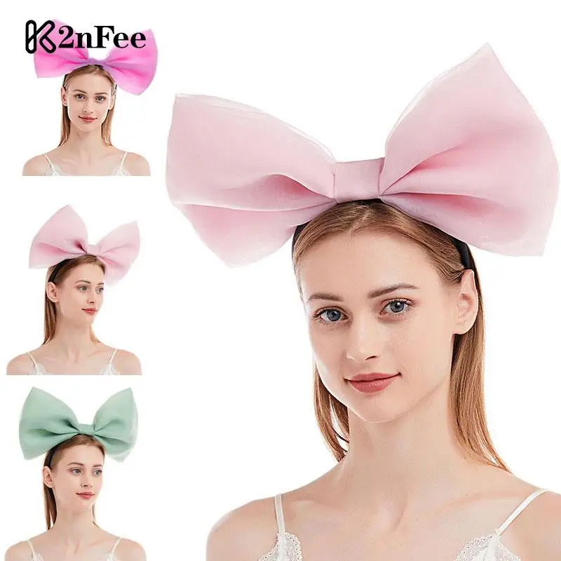 

1PCS Fashion Hair Band Handmade Red Bow Headband Headdress Hair Accessories Fabric Bow Tie Net Red Hair Band