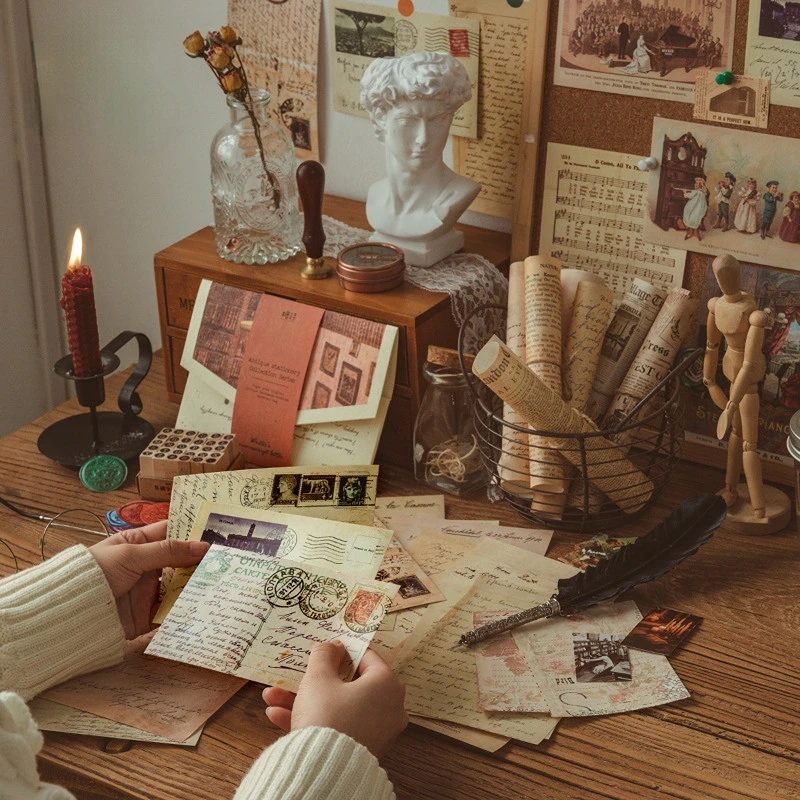 

40pcs Vintage Newspaper Papers for Scrapbooking Handmade DIY Scrapbook Card Making Diary Envelope Kraft Paper Decoration Supplie
