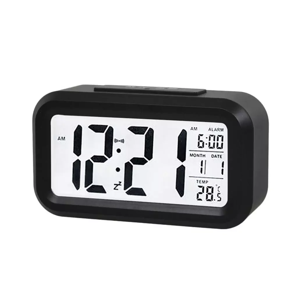 

Alarm Clock Large LCD Display Battery Kids Clocks Light Sensor Nightlight Office Home Dashboard Bedroom Table Universal
