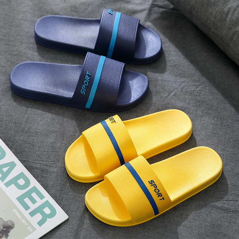 

Summer Slippers Men Women Indoor PVC High Soft Bottom Sandals Open Toe Trend Slides Light Beach Shoes Slippers Home Size36-45