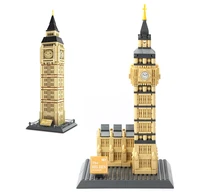 world famous historical architecture micro diamond block england london big ben elizabeth clock tower build brick toy nanobrick