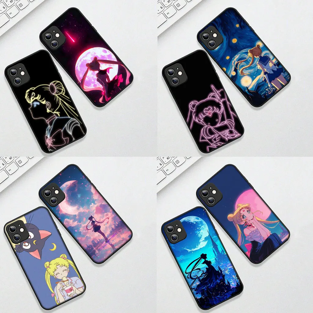 Фото Силиконовый чехол для Xiaomi Redmi 15 9A 9C NFC 7A 9T Note 9 8 7 8T 15c A5 4G 5G, чехол для телефона с аниме-дизайном «Сейлор Мун» №3