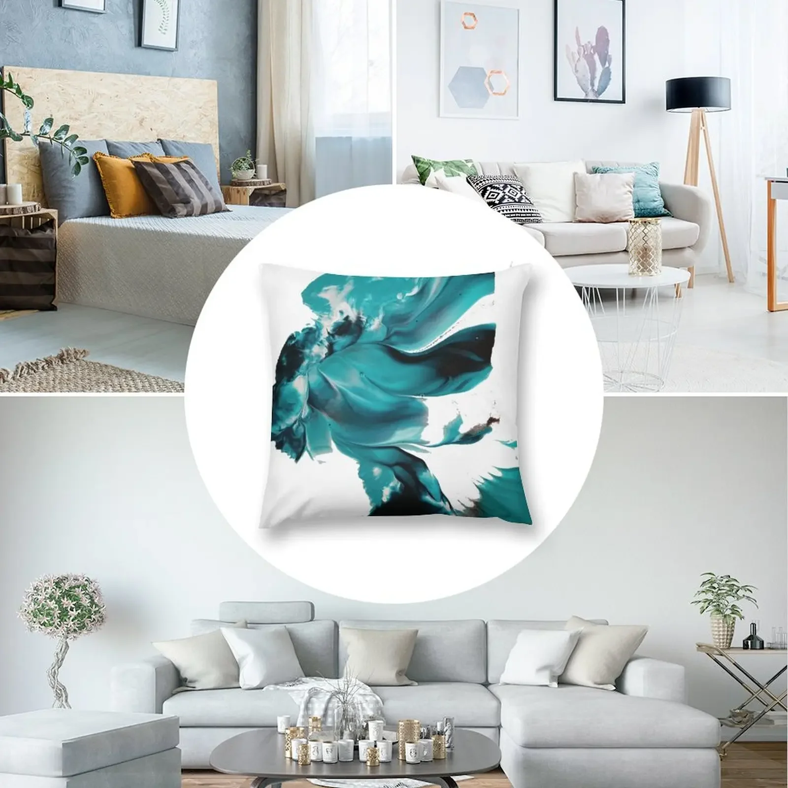 Бирюзовая декоративная подушка Daydream чехол для дивана новогодняя рождественская