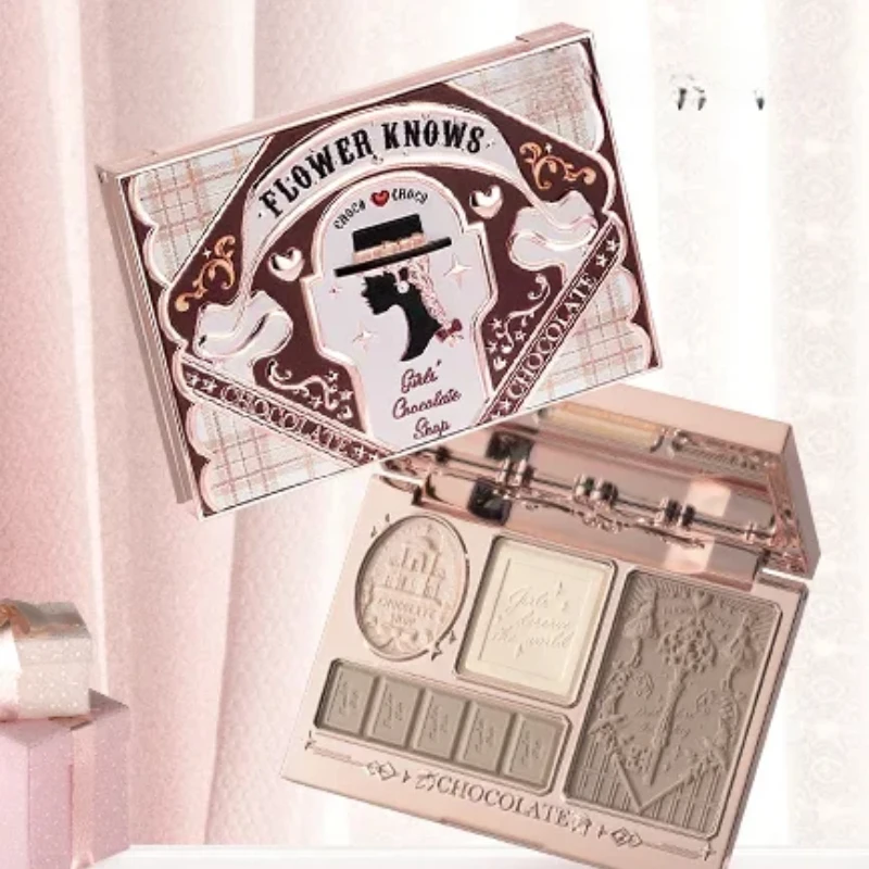 Восстанавливающий макияж с цветами шоколада трехцветный Встроенный Матовый