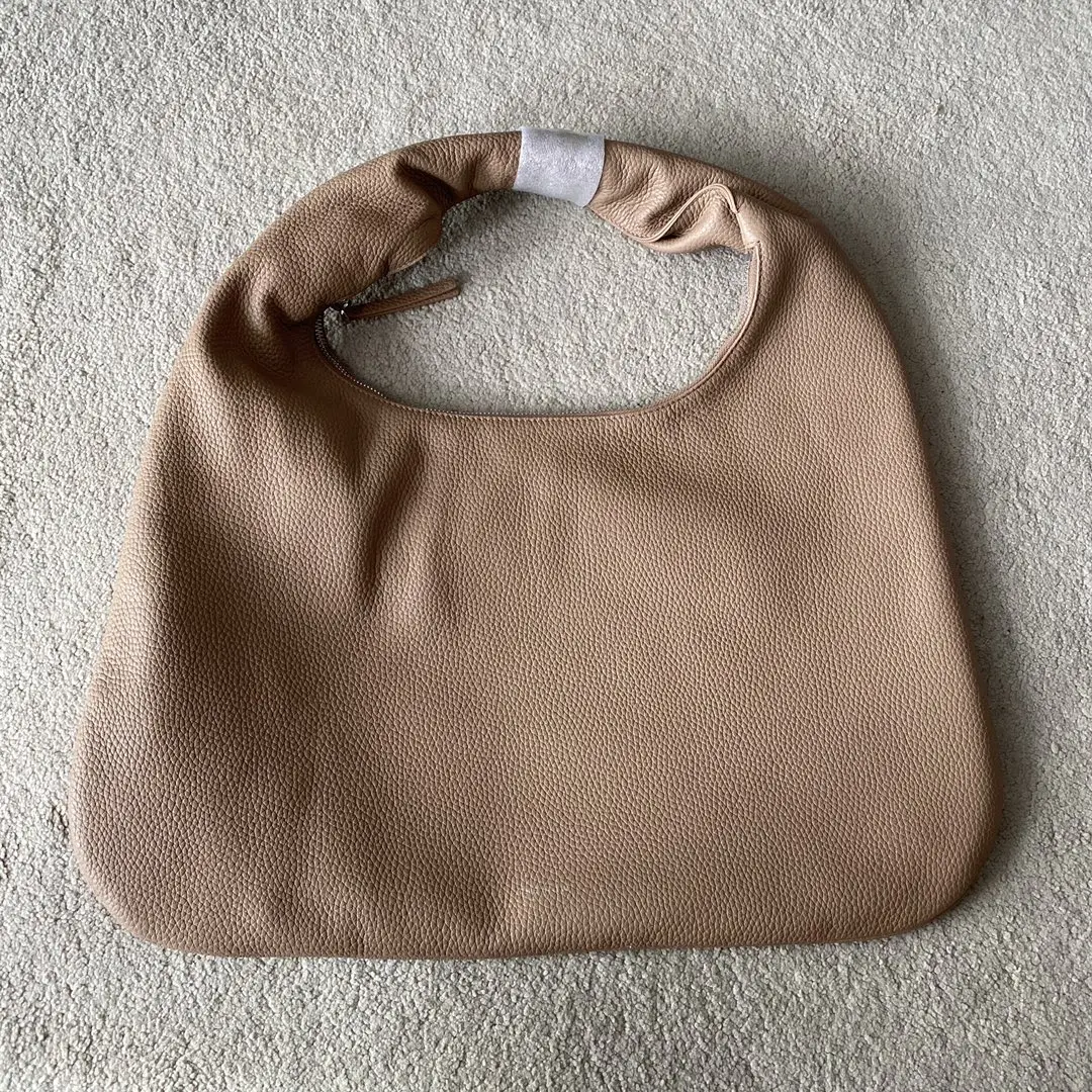 

2022 New Lychee Grain Leather Large Lady Huge Shoulder Handbag Underarm Half Moon Bag Women