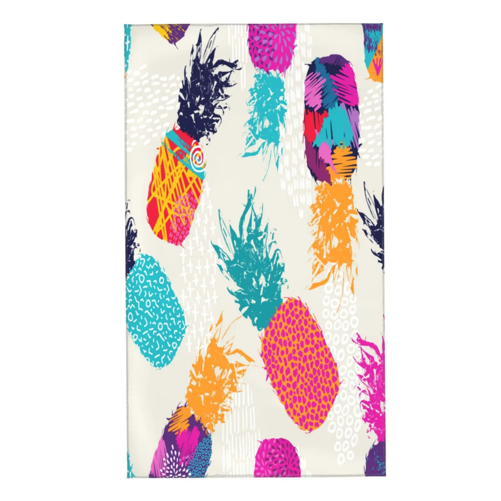 

Face Towel Retro summer pineapple fruit 80s style art Soft Bath Hotel Spa Gym Sport Hand Towelstoallas baño ハンドタオル