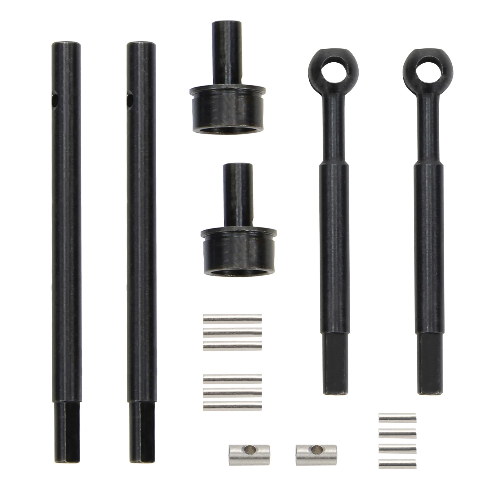 

Upgrade 45# steel front CVD drive shaft + rear drive shaft with 1.24 pin 4P 1.27 pin 6P with hole pin shaft 2pcs. Suitable for F