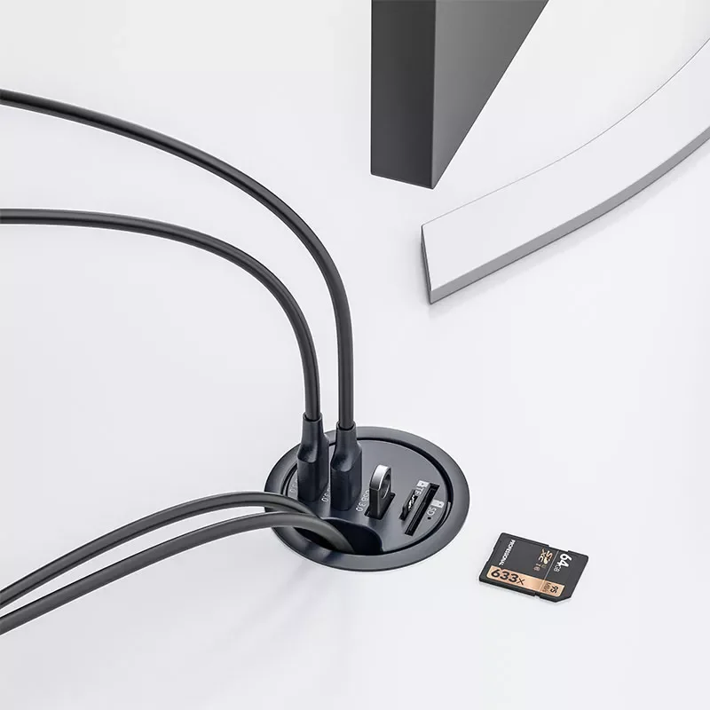

USB HUB 3.0 Mount In Desktop Docking Station With Multi USB 3.0 SD/TF Card Reader Headphone Support Volume Control USB Splitter