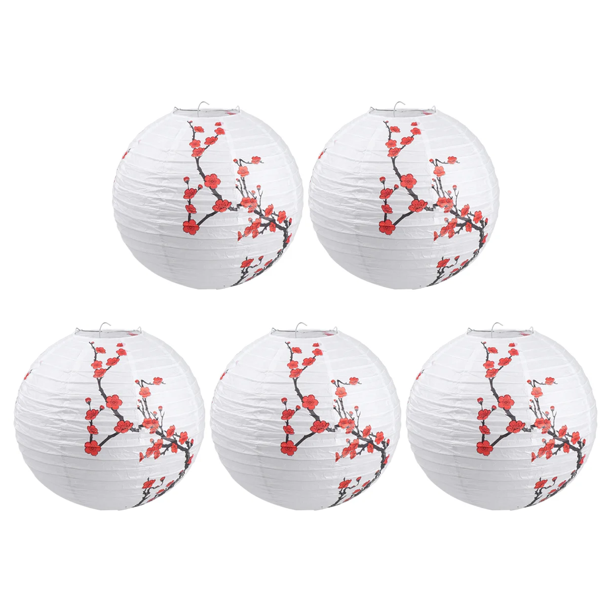 

5 Pcs Lantern Festival Paper Bulb Flower Garlands Foldable Lanterns Hanging Decorative Outdoor