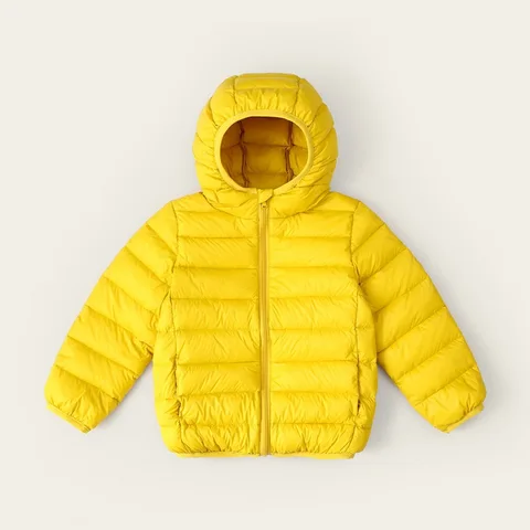 Детская утепленная куртка на утином пуху для мальчиков и девочек, Повседневная теплая зимняя куртка конфетных цветов с капюшоном, 2022