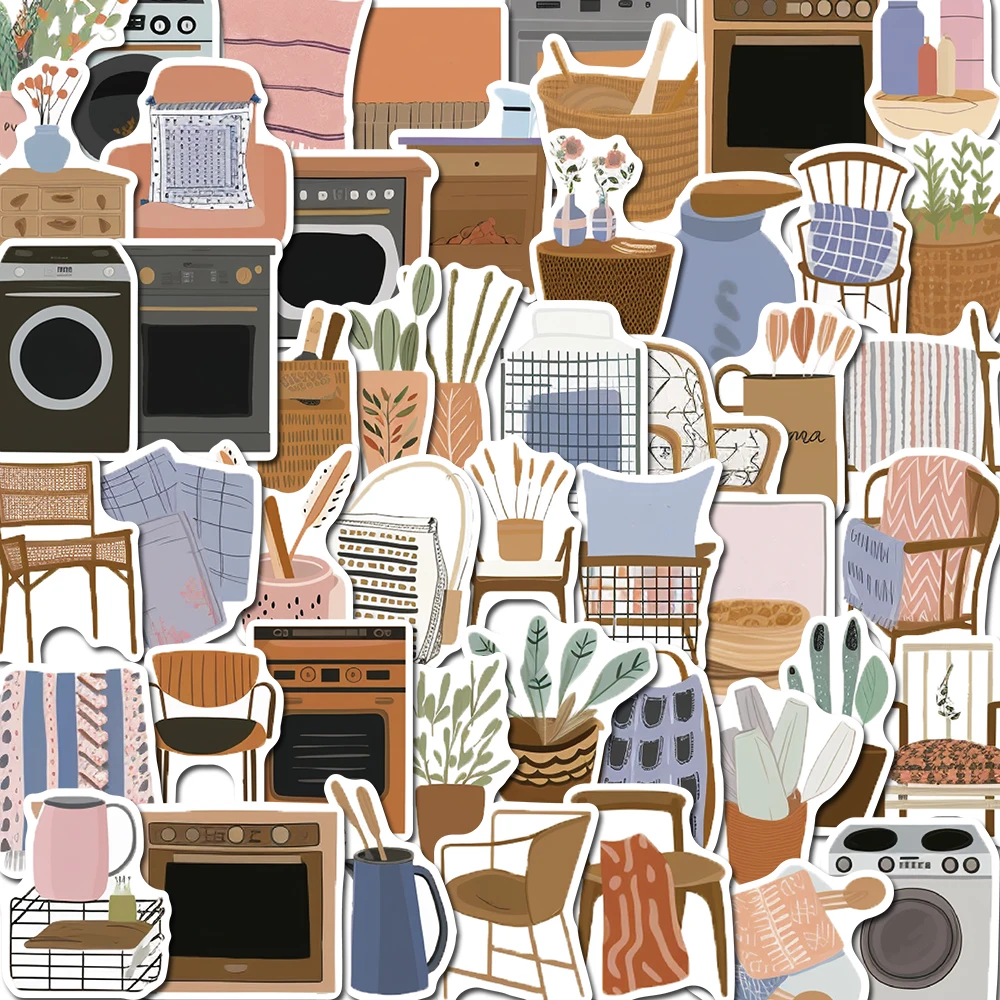 

10/50PCS Furniture European Style Stickers Vintage For DIY Kids Notebook Luggage Motorcycle Laptop Refrigerator Decal Toys