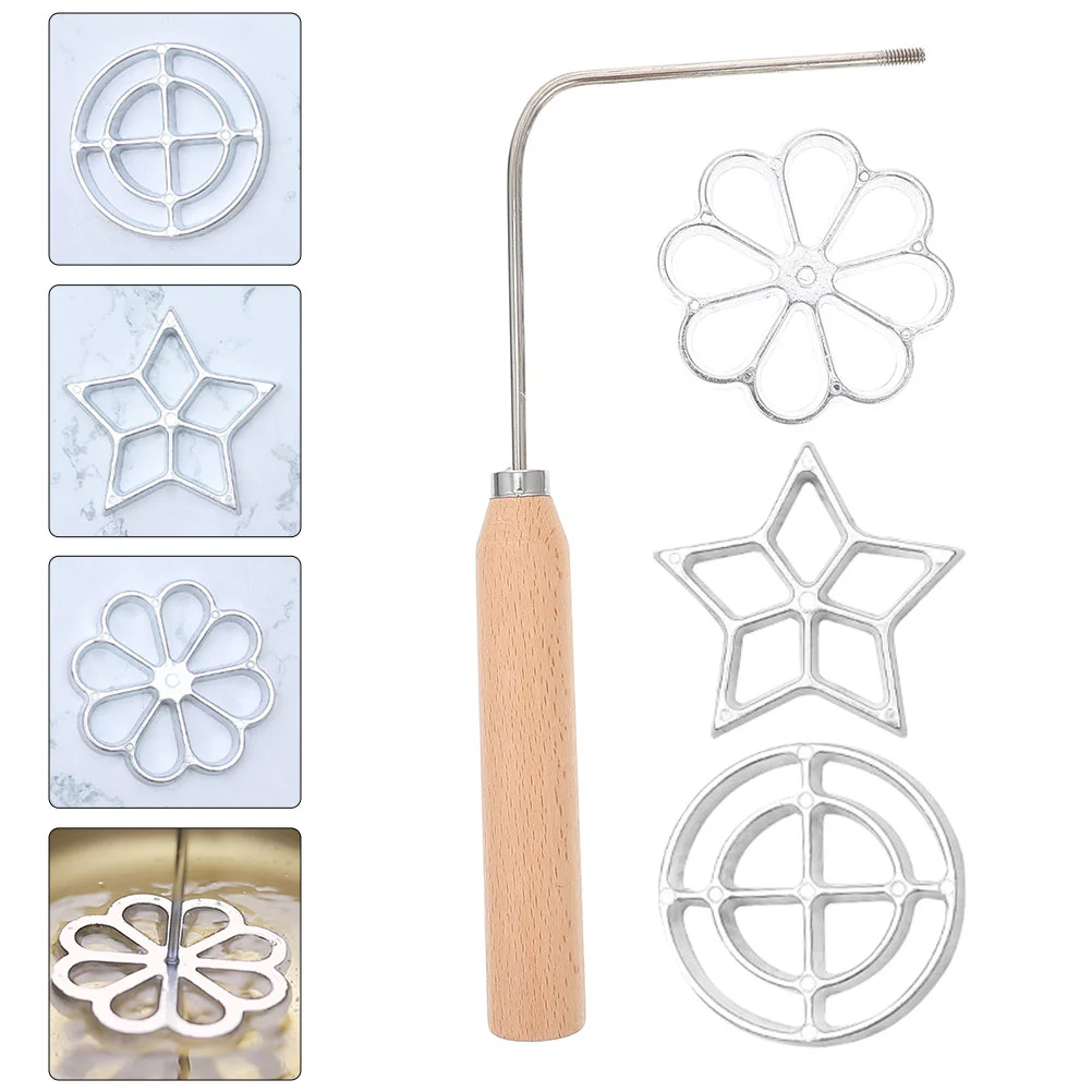 

Youdunzi Mold Frying Oil Dough Carrot Cake Cookies DIY Fried Snack Aluminum Waffle Bakeware Metal Funnel Handle Slicer