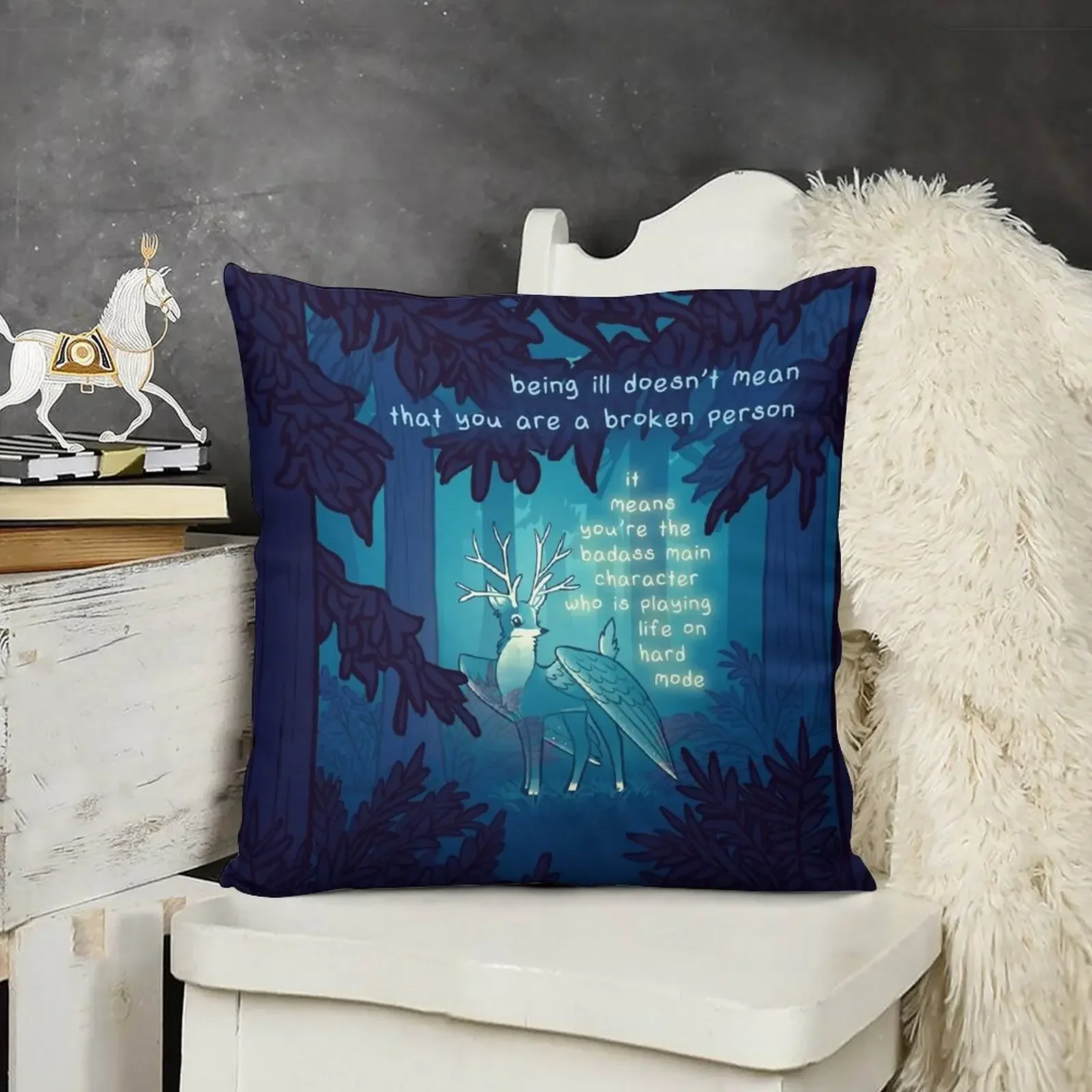 Ты главный персонаж Ghostly Forest Peryton Winged Deer декоративная подушка роскошные