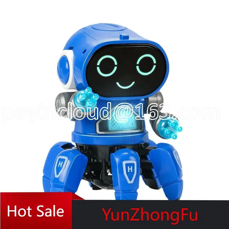 

New Dancing Electric Six-Claw Fish Steel Robot Light Music Children Boy Stall Hot Sale Toys