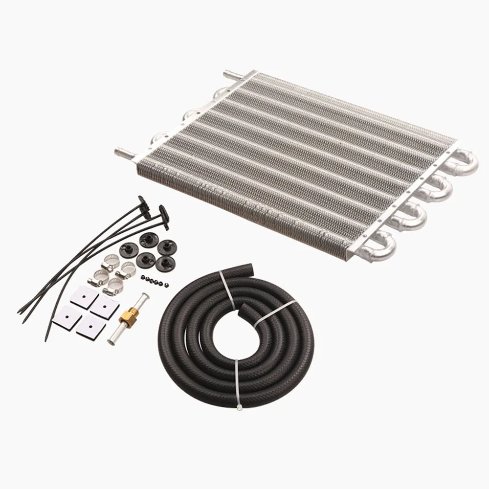 

8 Row 6 Row 4 Row Aluminum Remote Transmission Oil Cooler/Auto-Manual Radiator Converter Kit