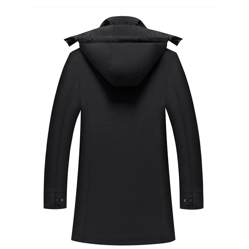 Winter Jacket Men White Duck Down Jacket Thick Warm Long Hooded Mens Solid Color Down Coats Fashion Casual Men Clothing 2021
