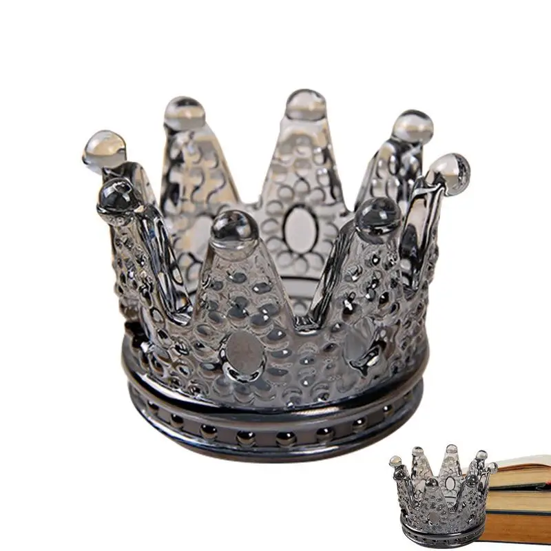 

Crystal Crown Holder Crystal Votive Candle Stand Gold Jewelry Necklace Candlestick Storage Case For Wedding Party Dinner Home