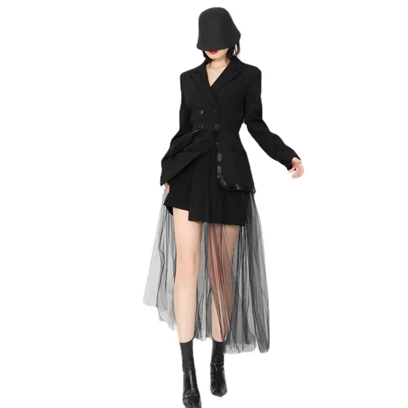 NicheElegantЭлегантный уличный стиль 2024 осенний костюм воротник длинный рукав