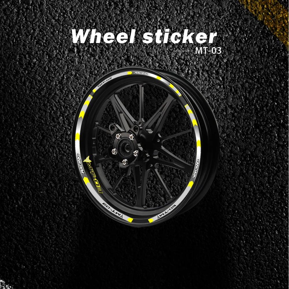 

for YAMAHA MT03 MT-03 Motorcycle Reflective decals Wheels Moto Rim Stickers decoration protection rim sticker