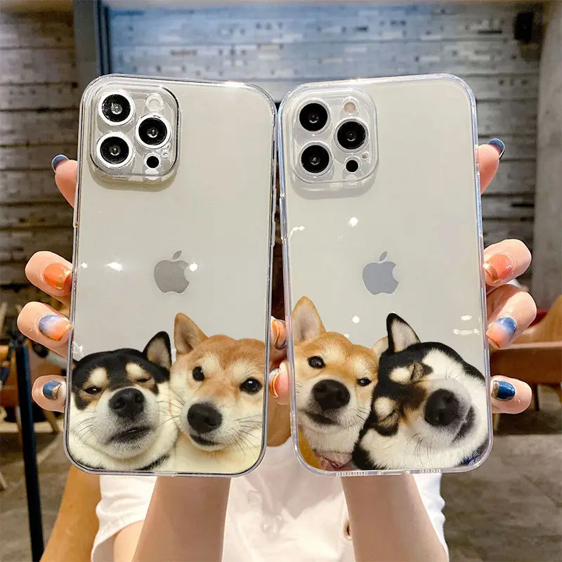 

Lovers' Shiba Inu Cover For iPhone 11 12 13 Pro Max Mini Pro Max X XR XS Max SE 2020 8 7 6 6S Plus Soft Silicone Cases Funda