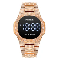 pintime new hip hop touch screen watch men iced out digital watches top brand luxury steel man reloj hombre relogio montre homme