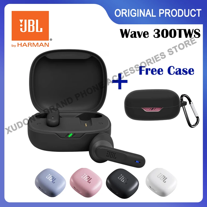 

Original JBL Wave 300 TWS Bluetooth True Wireless In Ear Headphones Wave300 Earbuds Earphones Gaming Headset with Mic Free Case