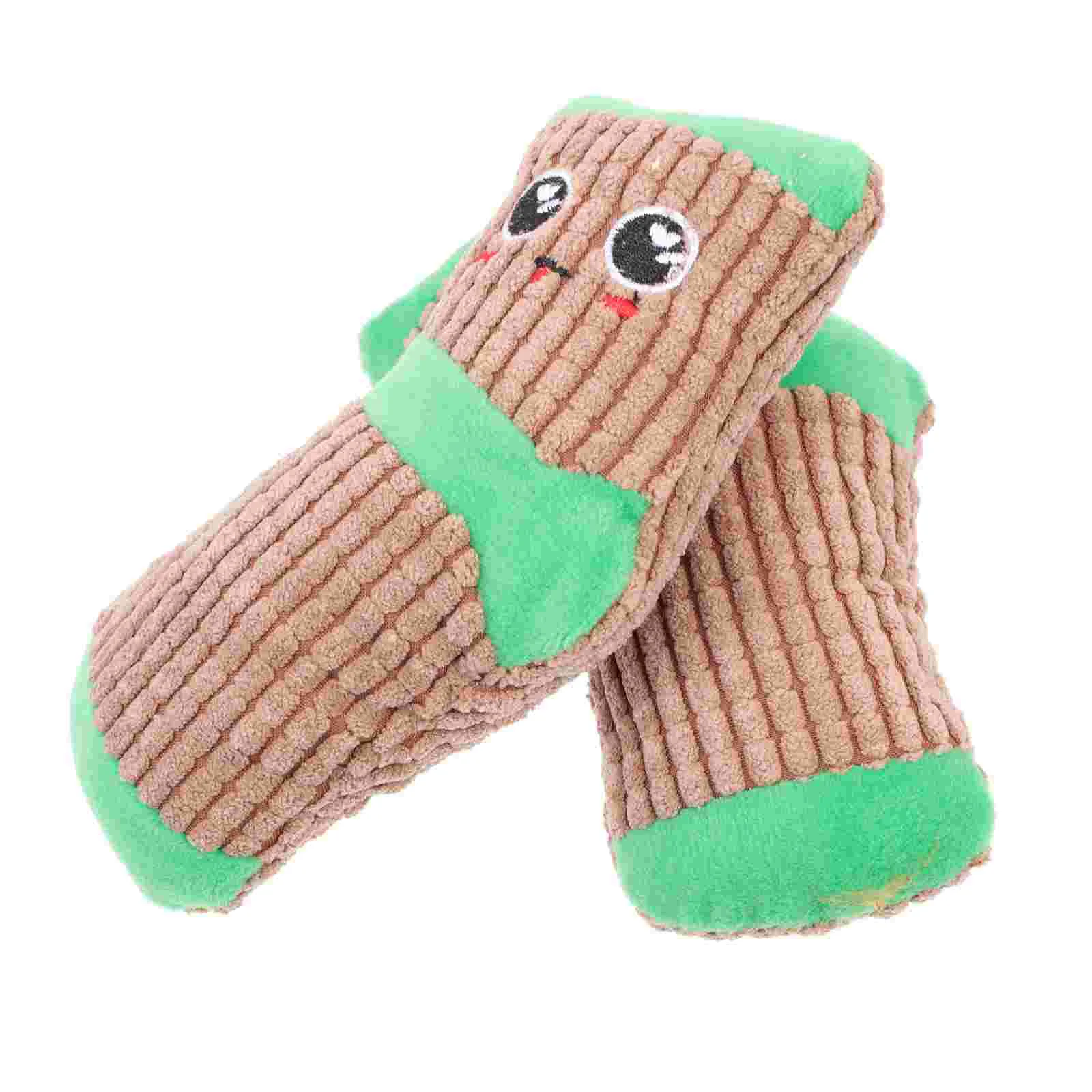 

2 Pcs Toy Durable Squeaky Dog Chewing Bite Resistance Cartoon Plaything Plush Sock Shape Stuffed Toys