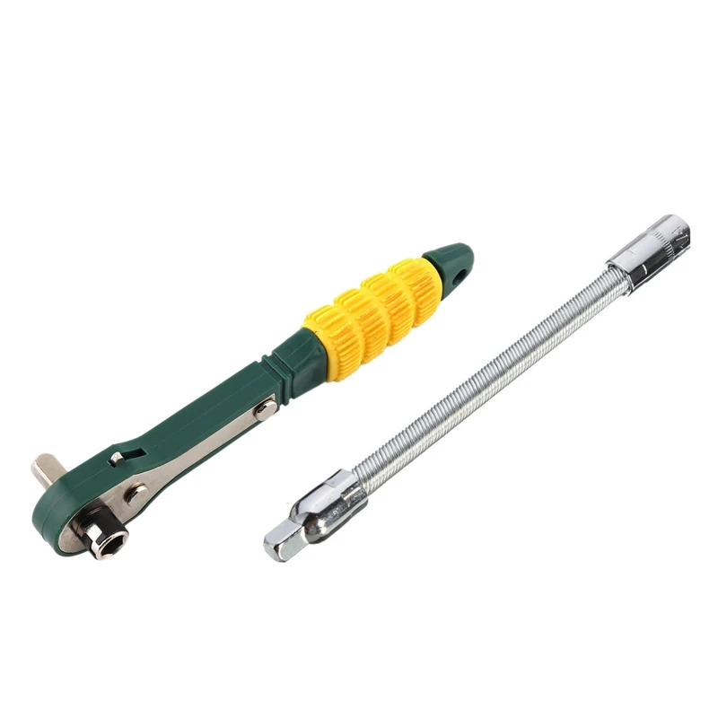 

1X Mini 1/4 Head Screwdriver Pole 6.35Mm Inner Hexagon Ratchet Socket Wrench With Dual-Head & 1PC 1/4Inch 6.3Mm Drive Socket Too