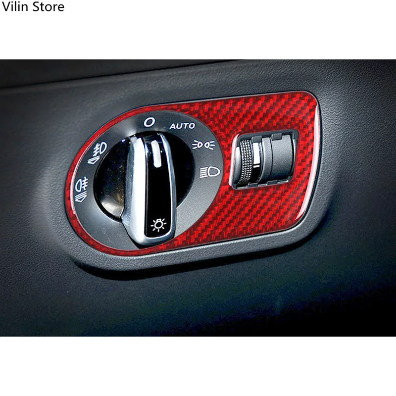 

Красная панель управления автомобильной фарой из углеродного волокна, отделочные полосы, наклейки для Audi TT 08, аксессуары для салона автомобиля