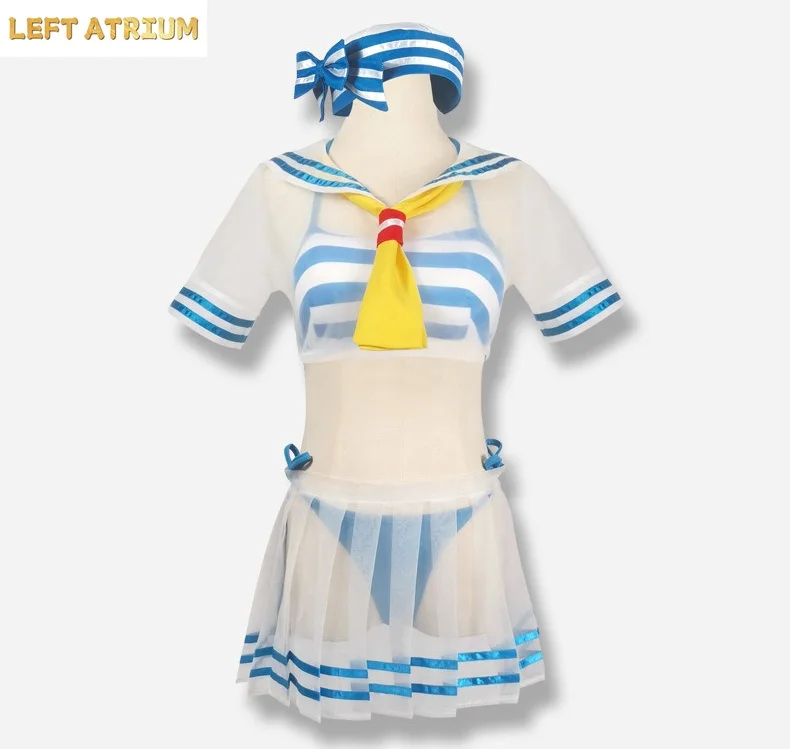Костюм для косплея Рем из аниме Re:Zero, милый купальник в морском стиле, полный комплект для вечеринок, Хэллоуина, повседневной носки, мягкий, удобный, хит продаж (art.: 3920dc166e18a) - 3920dc166e18a