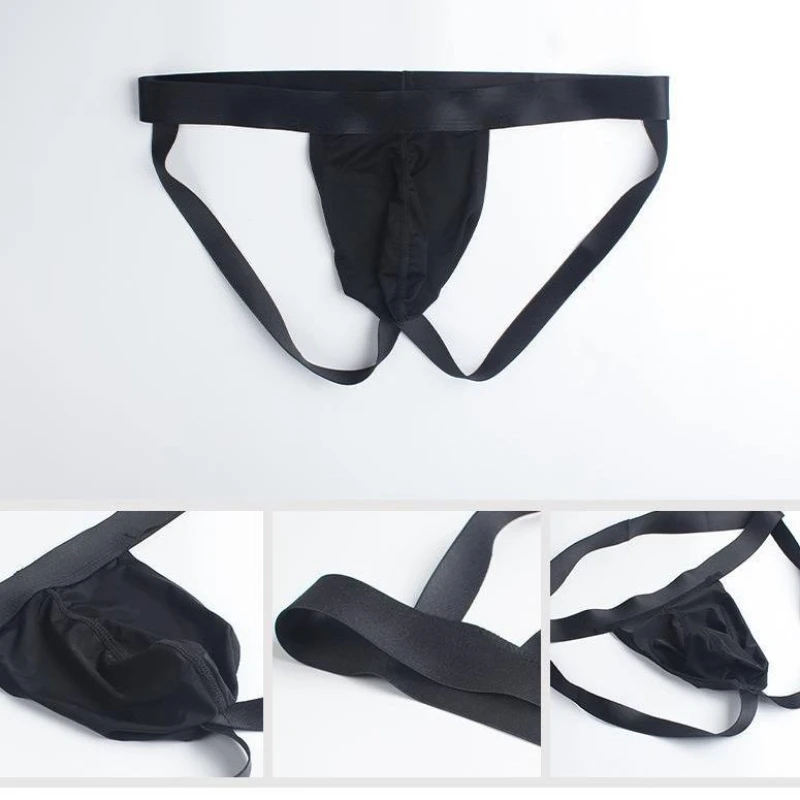 

Дышащие мужские трусы с низкой посадкой, пикантные стринги из ледяного шелка, без разметки, с двойным chong, летние