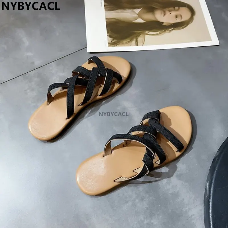 

2023 Summer Women Wedges Sandals Solid Color Hook Loop Platform Shoes Fashion Open Toe Comfortable Ladies Casual Beach Sandalias