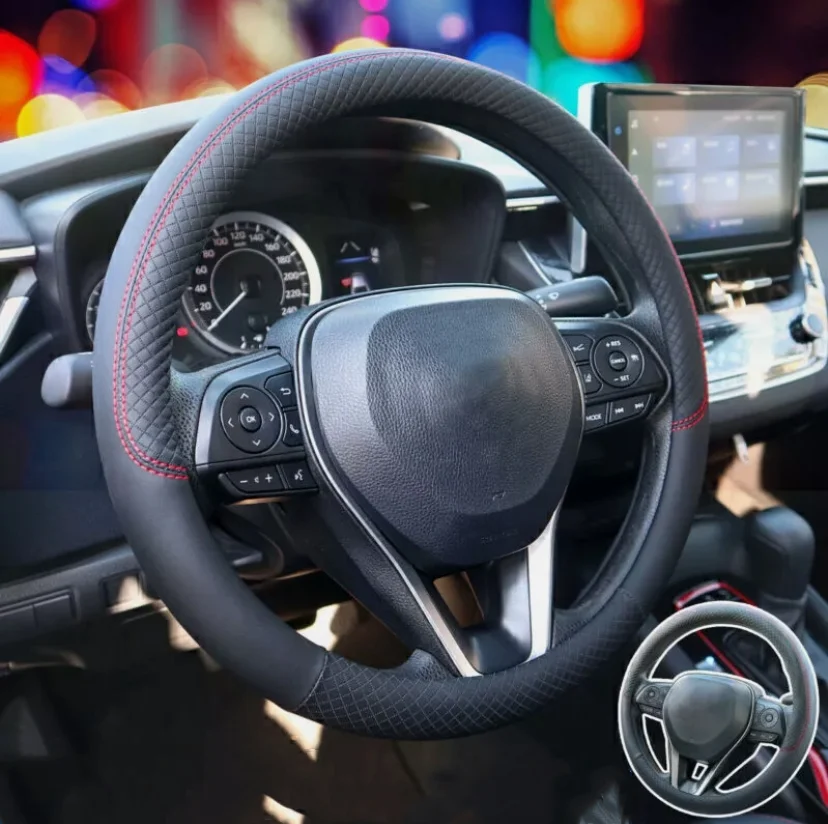 

Автомобильная универсальная оплетка руля 38 см, нескользящая рельефная фотография