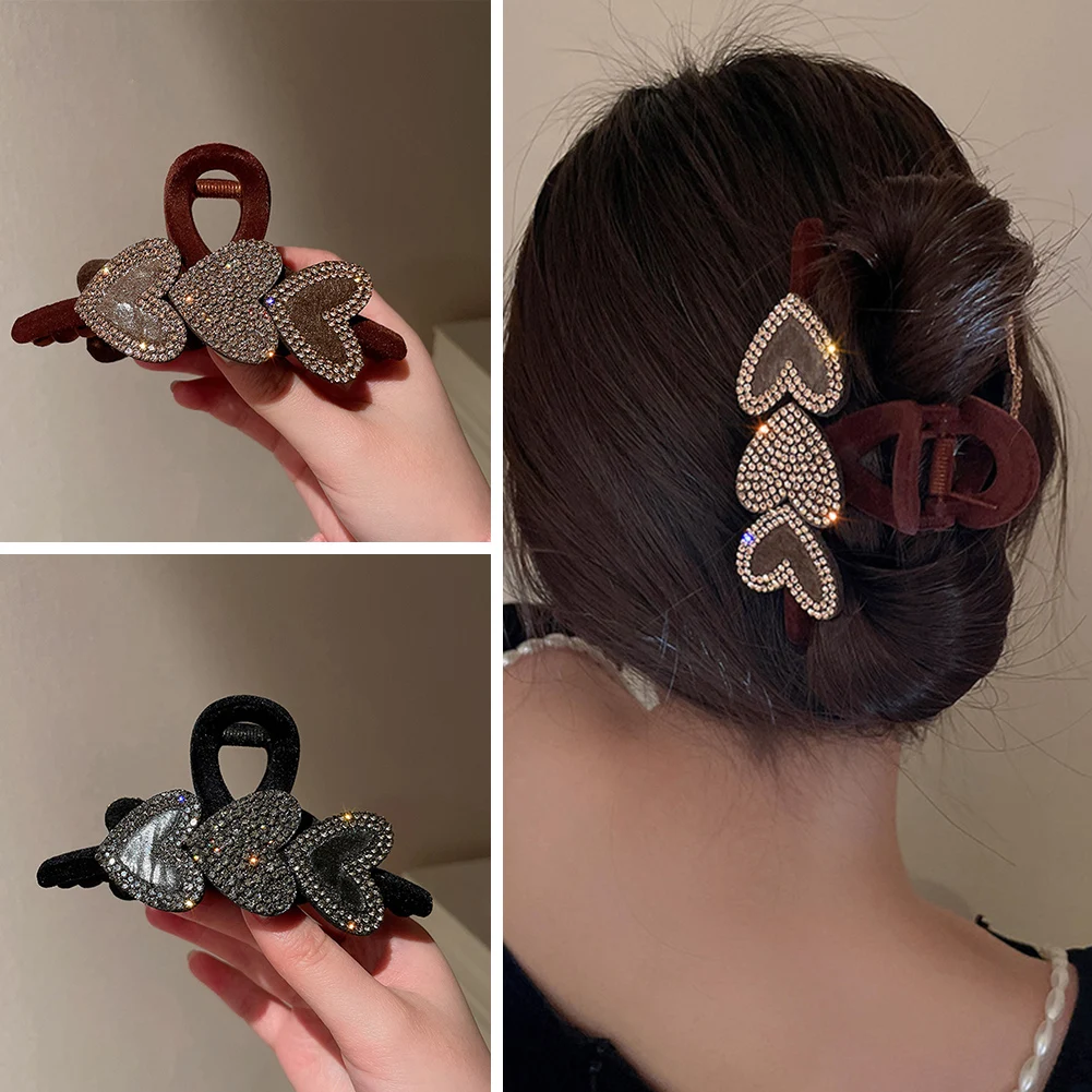 

Корейские акриловые заколки для волос в форме сердца, крабы, большие жемчужные Заколки для женщин и девушек, банная заколка, женский модный ...