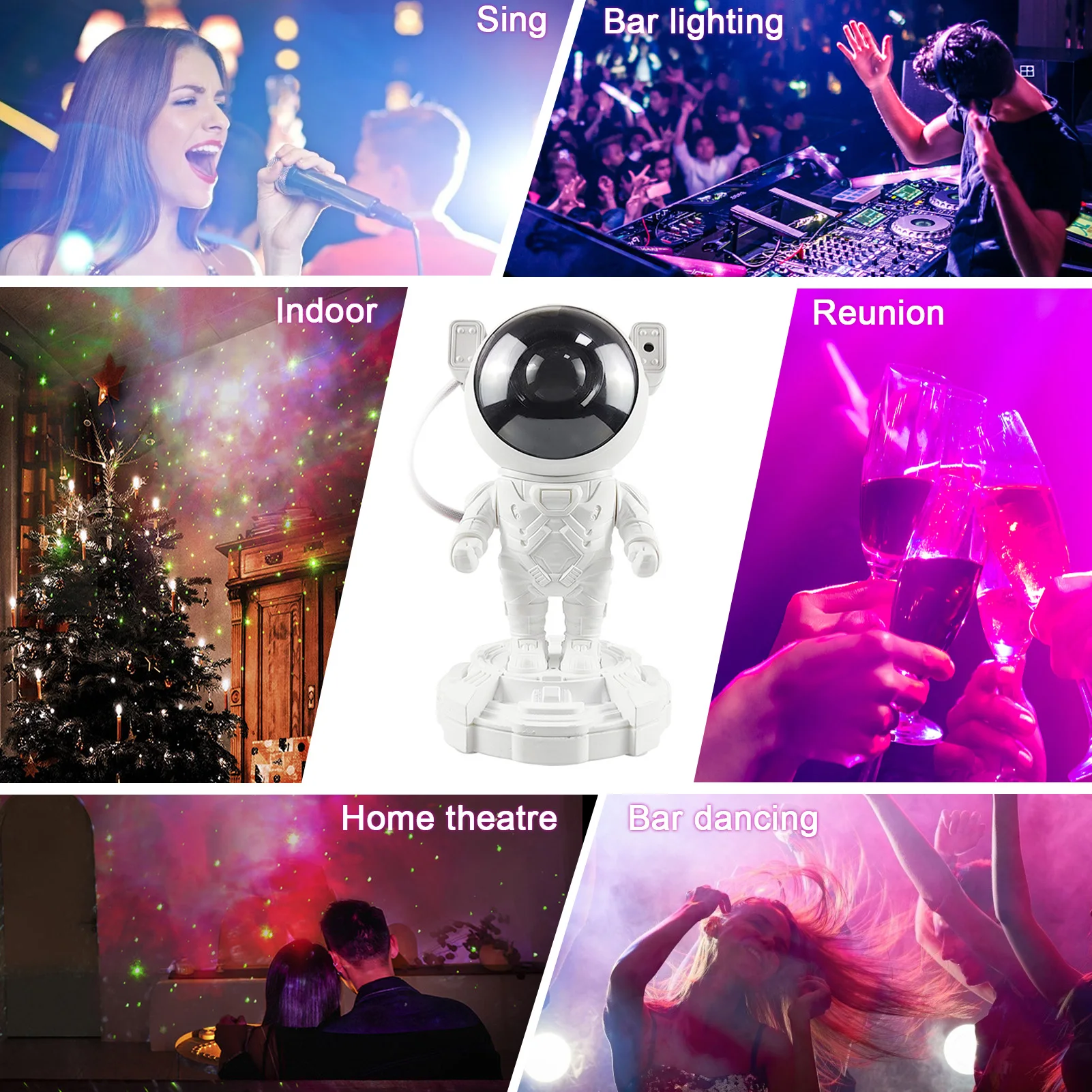 

Astronaut Light Projector Astronaut Starlight With Remote Control And BT Speaker 360 Adjustable Timer Star Projector Night