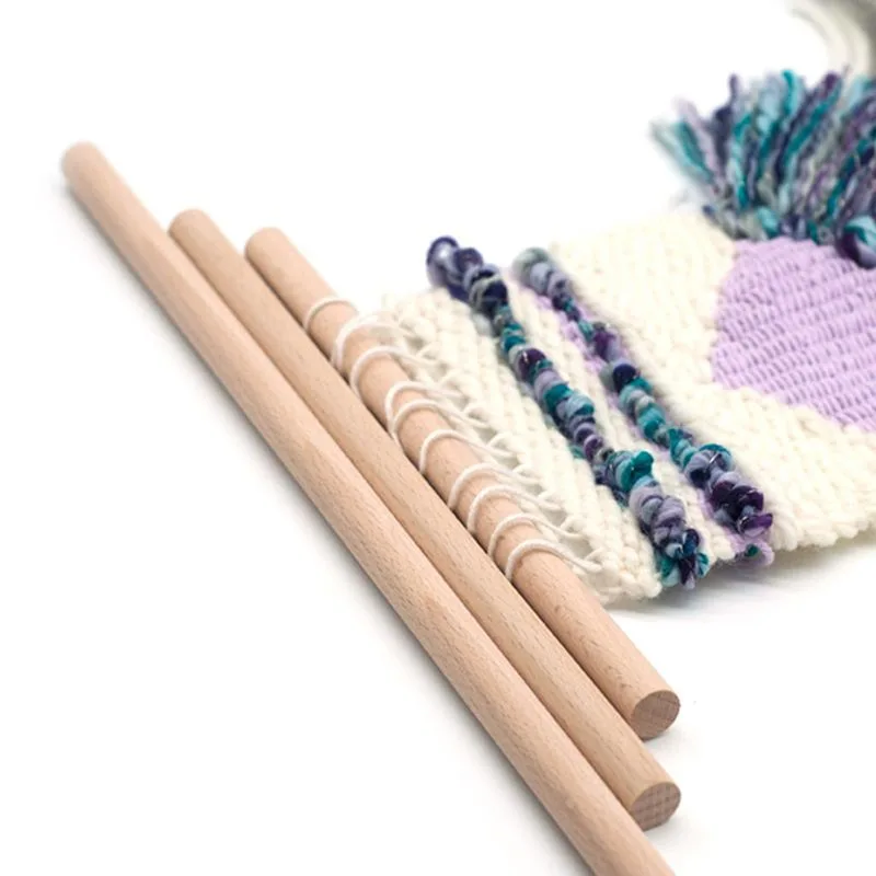 

6Pcs Round Wooden Stick for Crafts Weaving Tapestry Wood Stick Building Model Making DIY Craft Supplies Woodworking Tool