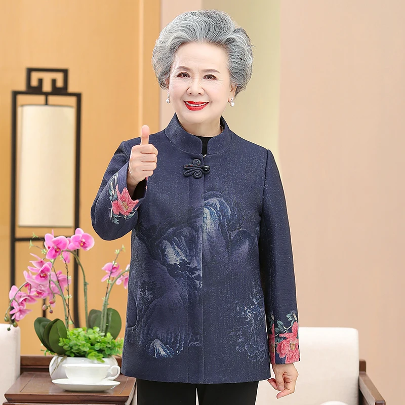 

Повседневное пальто для мам среднего возраста, Новинка весна-осень 2023, короткая куртка, свободный женский кардиган большого размера, топы на подкладке