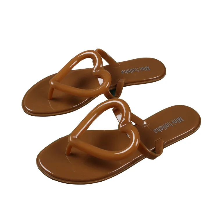 Women Summer Slippers Heart Shape Flat Shoes Solid Ladies Slides Beach Sandals Zapatos Mujer Comfortable Fashion Flip Flops 2022