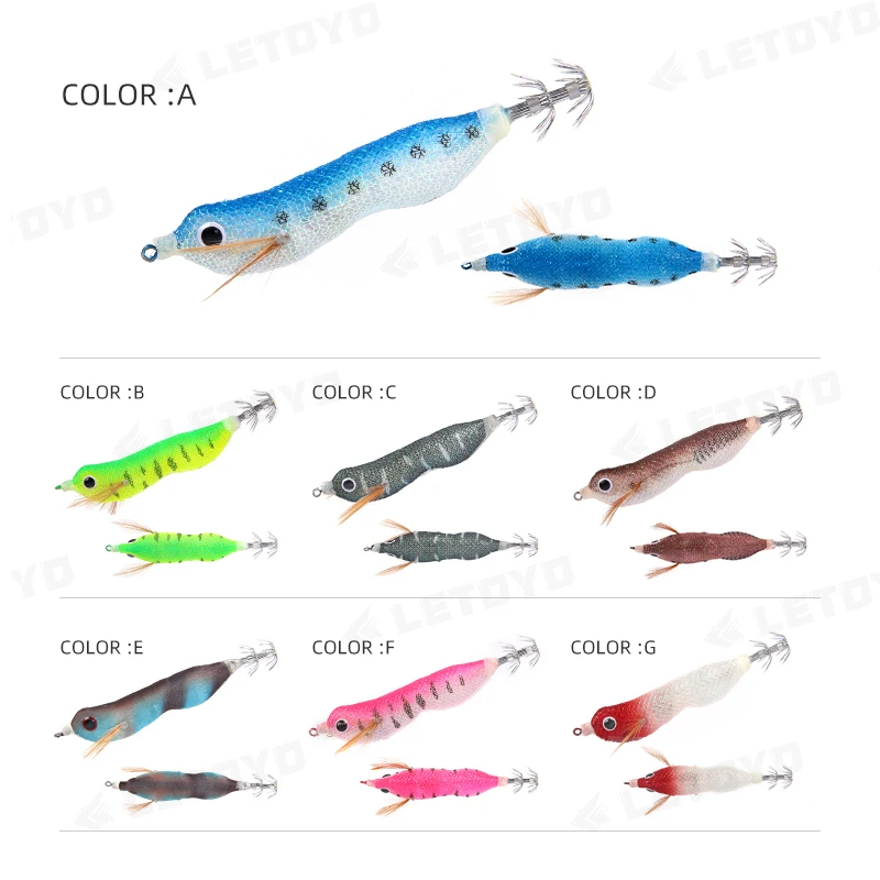 LETOYO Flashing LED Squid Jig Lures 80mm 12g Auto Luminous Eging Fishing Cuttlefish Jigs Glow Octopus Jig Egi Fishing Squid Lure