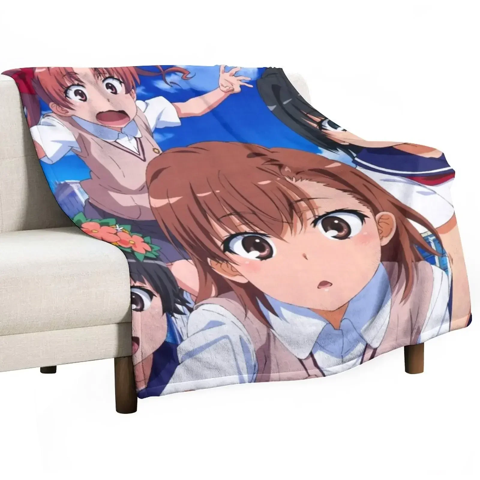 Toaru Kagaku - Misaka Mikoto Shirai Kuroko Saten Ruiko Uiharu Kazari Throw Blanket Bed Fashionable Retros Одеяла