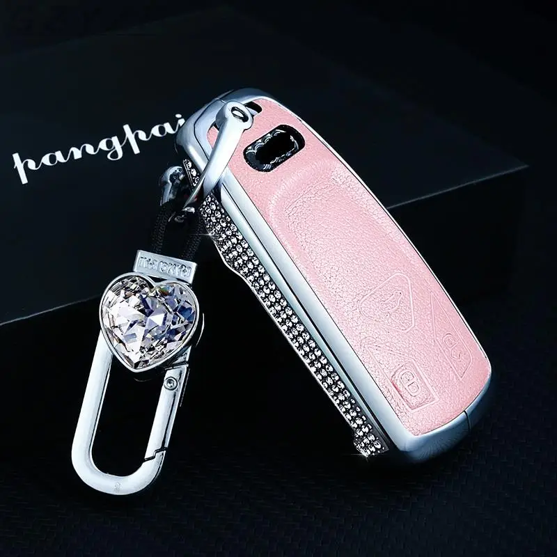 

Luxury Diamond Car Key Case Remote Key Cover Shell For Audi AUDI A4 B9 Q5 Q7 TT TTS 8S 2016 2017 car smart remote