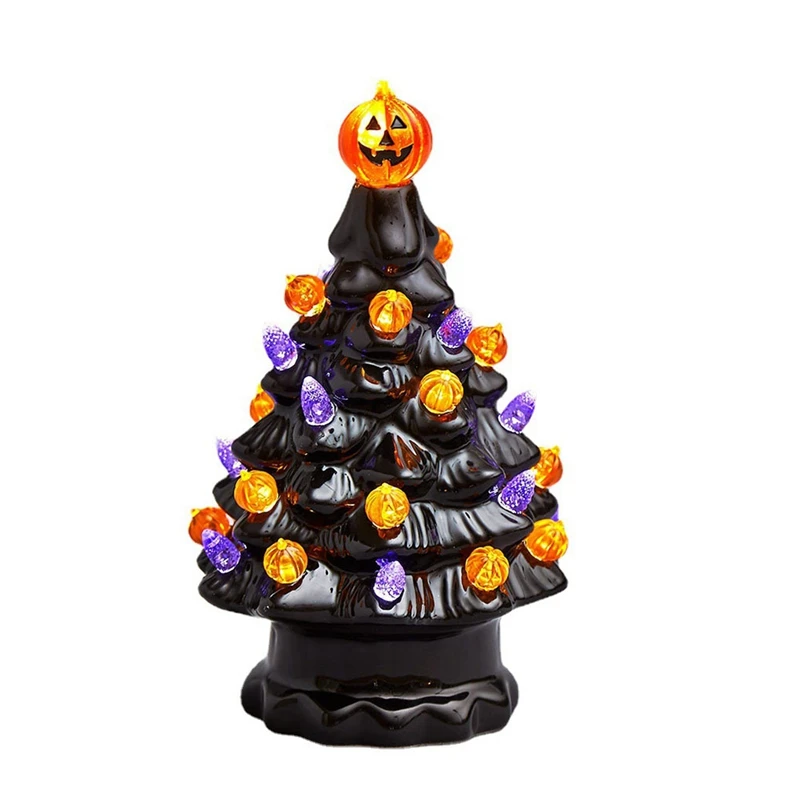 

Halloween Tree Pumpkin Lantern LED Ceramic Decorative Table Home Decor Gifts