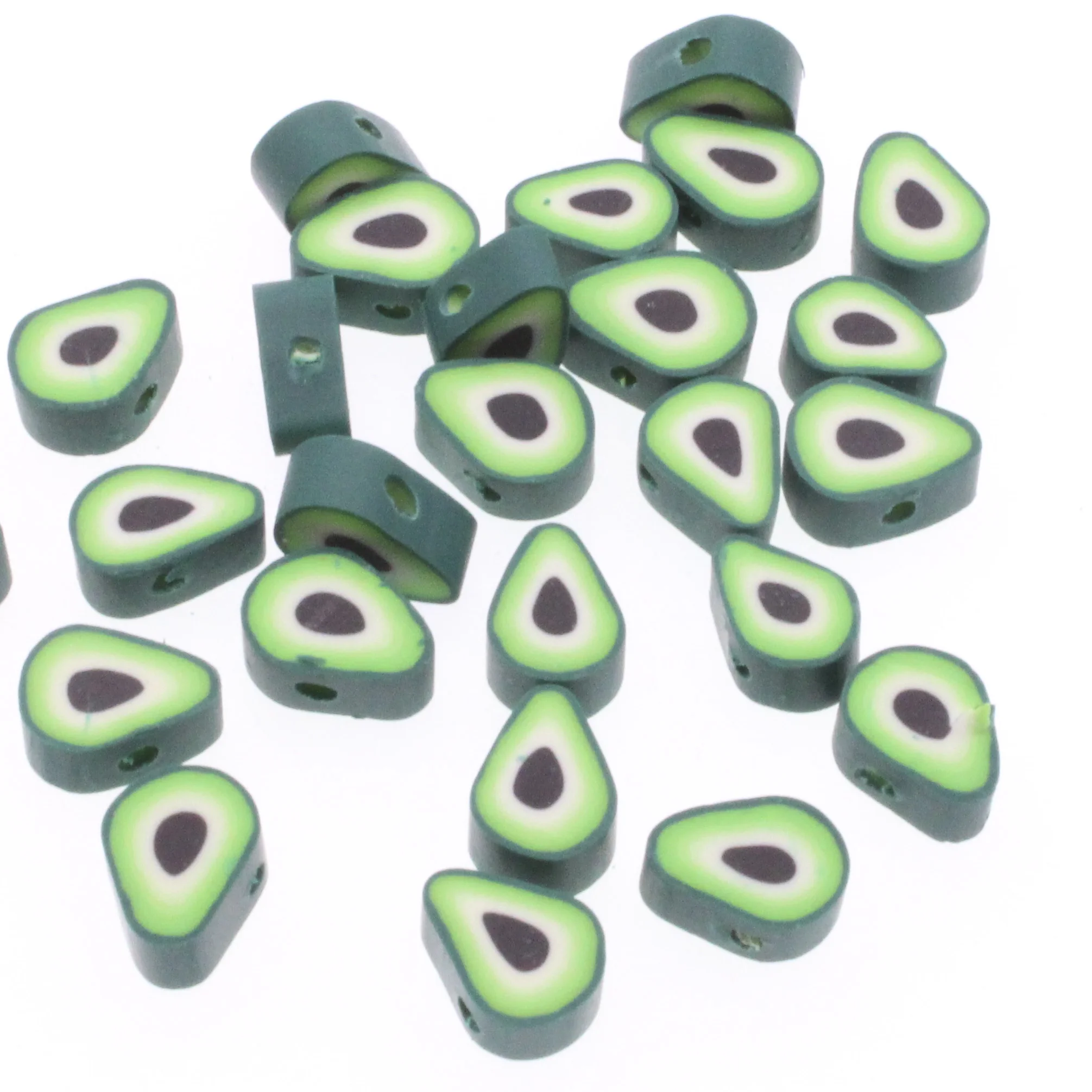 

30/50/100pcs 10mm Avocado Fruit Beads Polymer Clay Beads Loose Spacer Beads For Jewelry Making DIY Bracelet Accessories