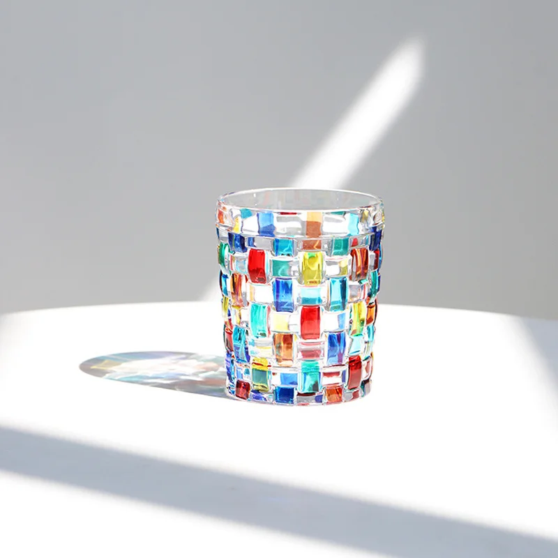 

Цветной хрустальный стакан 400 мл, плетеный в полоску стакан для вина, термостойкий стакан для молока, пива, сока, чая, стакан для виски, вина