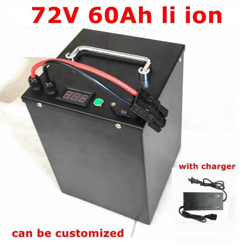 

MLG 72v 60Ah li-ion lithium battery 72V with BMS for 3000W 5000W golf club bicycle bike tricycle motorhome AGV +10A charger 1 or